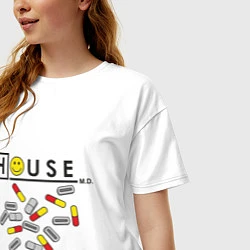 Футболка оверсайз женская House M.D. Pills, цвет: белый — фото 2