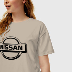 Футболка оверсайз женская Nissan club, цвет: миндальный — фото 2