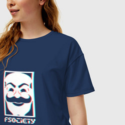 Футболка оверсайз женская F society, цвет: тёмно-синий — фото 2