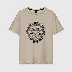 Женская футболка оверсайз Hellsing Pentagram