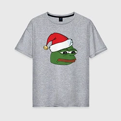 Женская футболка оверсайз New year sad frog