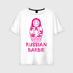 Женская футболка оверсайз Русская Барби