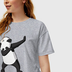 Футболка оверсайз женская Panda dab, цвет: меланж — фото 2