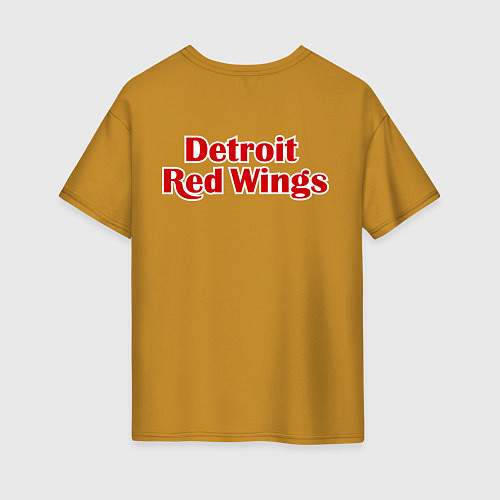 Женская футболка оверсайз Detroit Red Wings / Горчичный – фото 2