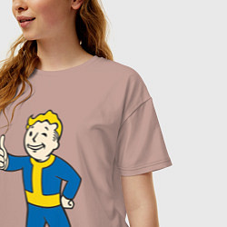 Футболка оверсайз женская Fallout Boy, цвет: пыльно-розовый — фото 2