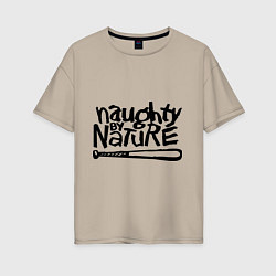 Женская футболка оверсайз Naughty by nature