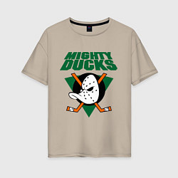 Женская футболка оверсайз Anaheim Mighty Ducks