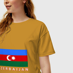 Футболка оверсайз женская Азербайджан, цвет: горчичный — фото 2