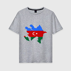 Футболка оверсайз женская Azerbaijan map, цвет: меланж