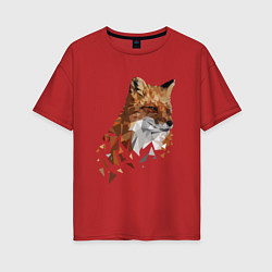 Женская футболка оверсайз Полигональный лис