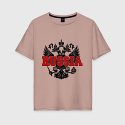Футболка оверсайз женская Russia Coat, цвет: пыльно-розовый