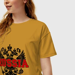 Футболка оверсайз женская Russia Coat, цвет: горчичный — фото 2