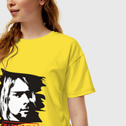 Футболка оверсайз женская Nirvana: Kurt Cobain, цвет: желтый — фото 2