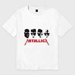 Футболка оверсайз женская Metallica (Лица), цвет: белый