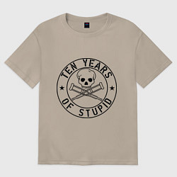 Женская футболка оверсайз Jackass Чудаки - 10 лет тупизны