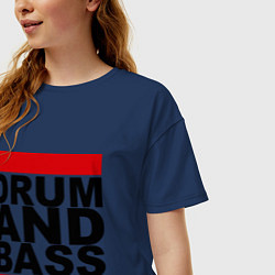 Футболка оверсайз женская Drum and bass, цвет: тёмно-синий — фото 2