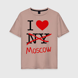 Женская футболка оверсайз I love Moscow