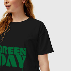 Футболка оверсайз женская Green Day, цвет: черный — фото 2