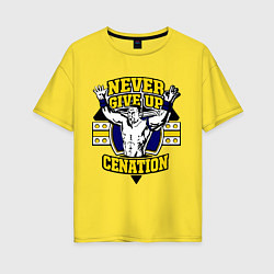 Футболка оверсайз женская Never Give Up: Cenation, цвет: желтый