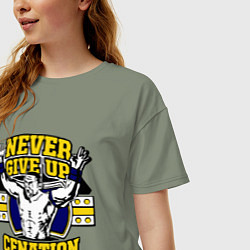 Футболка оверсайз женская Never Give Up: Cenation, цвет: авокадо — фото 2