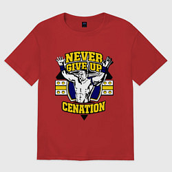 Женская футболка оверсайз Never Give Up: Cenation