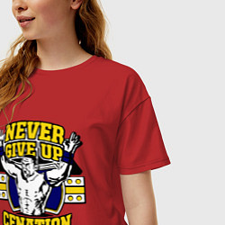 Футболка оверсайз женская Never Give Up: Cenation, цвет: красный — фото 2