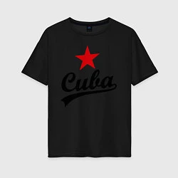 Футболка оверсайз женская Cuba Star, цвет: черный