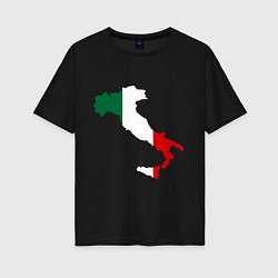Футболка оверсайз женская Италия (Italy), цвет: черный