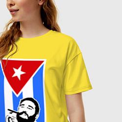 Футболка оверсайз женская Fidel: Viva, Cuba!, цвет: желтый — фото 2