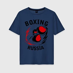 Женская футболка оверсайз Boxing Russia Forever