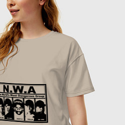 Футболка оверсайз женская NWA, цвет: миндальный — фото 2
