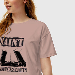 Футболка оверсайз женская Санкт-Петербург, цвет: пыльно-розовый — фото 2