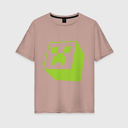 Женская футболка оверсайз Green Creeper