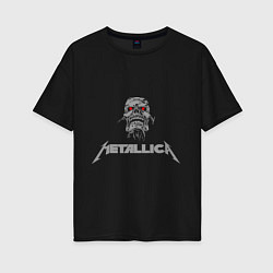 Женская футболка оверсайз Metallica scool