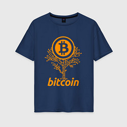 Женская футболка оверсайз Bitcoin Tree