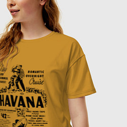 Футболка оверсайз женская Havana Cuba, цвет: горчичный — фото 2