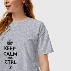 Футболка оверсайз женская Keep Calm & Ctrl + Z, цвет: меланж — фото 2