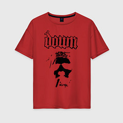 Женская футболка оверсайз Down heavy metal