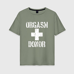 Футболка оверсайз женская Orgasm + donor, цвет: авокадо