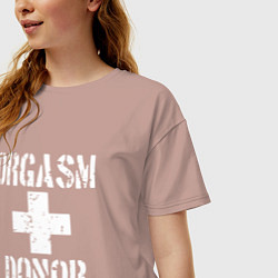 Футболка оверсайз женская Orgasm + donor, цвет: пыльно-розовый — фото 2