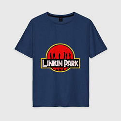 Футболка оверсайз женская Linkin Park: Jurassic Park, цвет: тёмно-синий