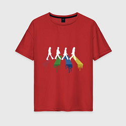 Женская футболка оверсайз Beatles Color