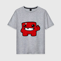 Футболка оверсайз женская Super Meat Boy, цвет: меланж