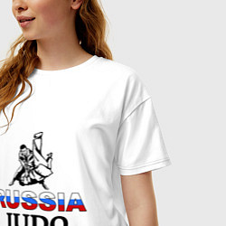 Футболка оверсайз женская Russia judo, цвет: белый — фото 2