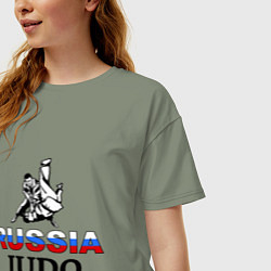 Футболка оверсайз женская Russia judo, цвет: авокадо — фото 2