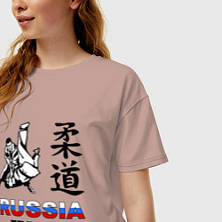 Футболка оверсайз женская Russia Judo, цвет: пыльно-розовый — фото 2