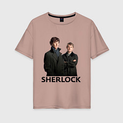 Женская футболка оверсайз Sherlock