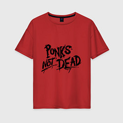 Женская футболка оверсайз Punks not dead