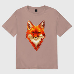 Женская футболка оверсайз Огенный лис