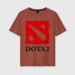 Футболка оверсайз женская Dota 2: Logo, цвет: кирпичный